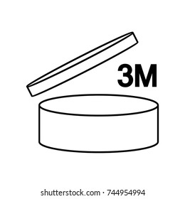 PAO cosmetic symbol 3M vector icon.
