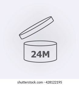 PAO cosmetics symbol 24M, Period after opening symbol 24M . Vector illustration