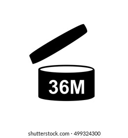 PAO cosmetics symbol 36M, Period after opening symbol 36M black
