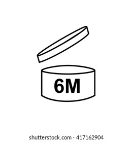 PAO cosmetics symbol 6M. Vector illustration