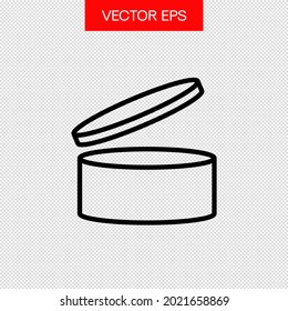 PAO icon vector. Simple line illustration of open cosmetic product. Period after opening icon symbol.
