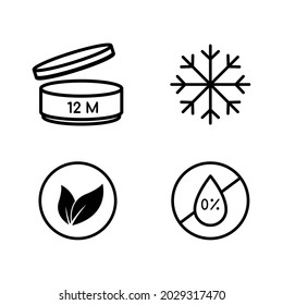 Iconos de papel del estante de vida de mes abierto cosmético. Meses de período de expiración de símbolo establecidos. Ilustración del vector 