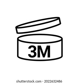 Pao symbol logo cosmetic life. 3 Month expiry open shelf jar expiration pao month icon