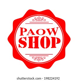 paow shop stamp with on vector illustration