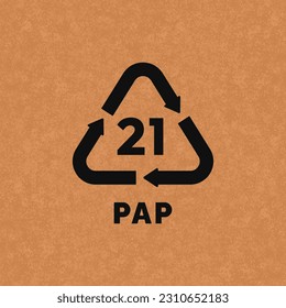 PAP 21 plastic recycle symbol icon vector svg