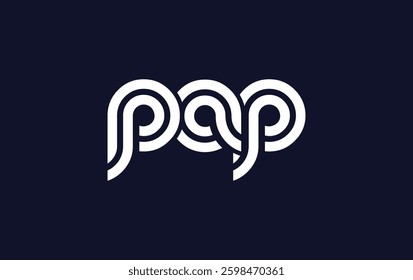 PAP Creative Unique Modern Letter Logo Design. Stylized logo featuring a unique letter design, presenting abstract minimalist aesthetics and modern appeal.