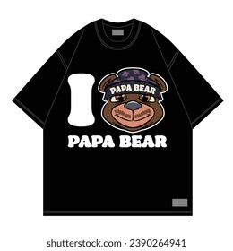 papa bear streetwear design tshirt with hypebeast type of design