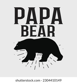 Papa Bear T shirt Fathers Day Family Matching Couple Men Tee