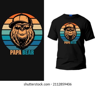 Papa bear t-shirt design template