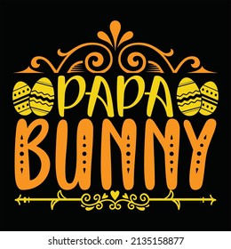 Papa Bunny t shirt design, vector file.