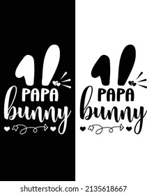 Papa-Bunny-Typografie-T-Shirt-Design für Ostern