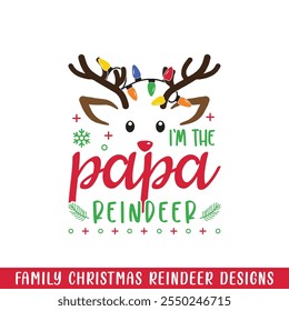 The papa Christmas Reindeer design, The Christmas Reindeer Family design