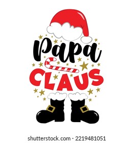 Papa Claus - funny decoation with Santa's hat ,candy cane and boots.