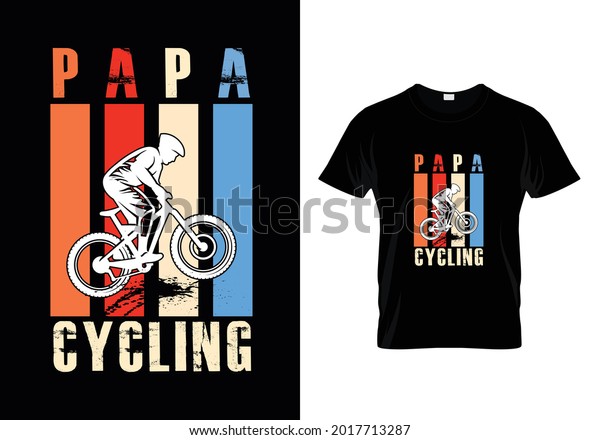 Papa Cycling Designtshirt Template Stock Vector Royalty Free