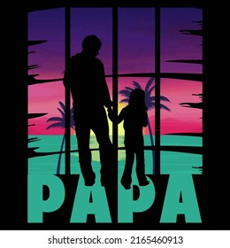 Papa. Fathers day t shirt and mug design vector illustration