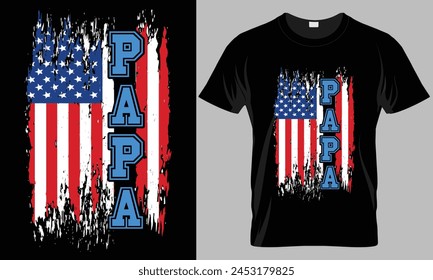 papa - Father's Day Typography T-shirt vector design. 
motivational and inscription quotes. perfect for print item and bags, posters, cards. 
isolated on black background
