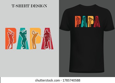 papa golf t-shirt design. retro vintage t-shirt design.golf t-shirt design.