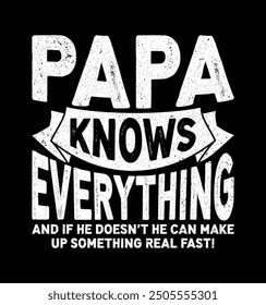 Papa Knows Everything Funny Fathers day T-shirt Design