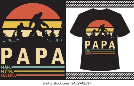 Papa Man Myth Legend T-Shirt Design