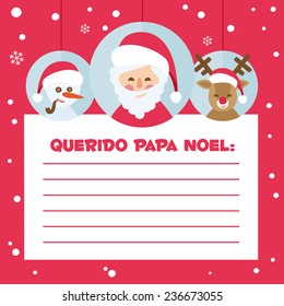 Papa Noel. Vectorized Letter On A Red Background