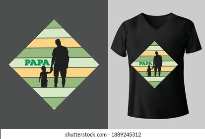 Papa son and dad picture vector t-shirt