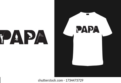 Papa T shirt Design, Father’s day t shirt, Fishing t shirt, typography, vintage, apparel, vector, eps 10