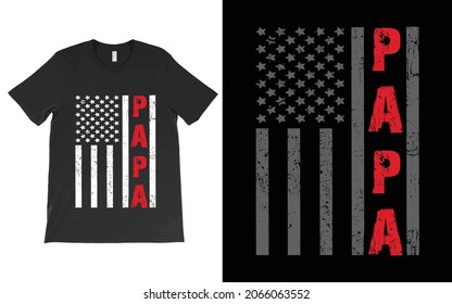 Papa T-Shirt American Flag US Papa Father's Day Gift Idea, Father's Day Gift Ideas