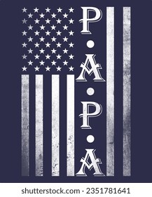 Papa T-Shirt, Daddy Shirt, American Flag US Papa, Father's Day gift Ideas