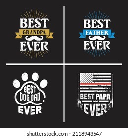 Papa typographic quotes design vector bundle.