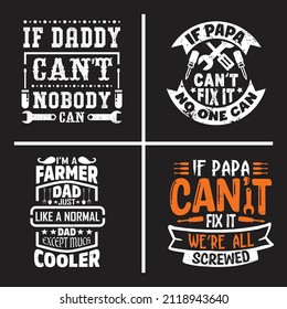 Papa typographic quotes design vector bundle.