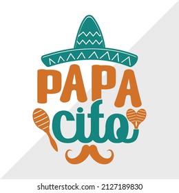 Papacito holiday printable vector illustration