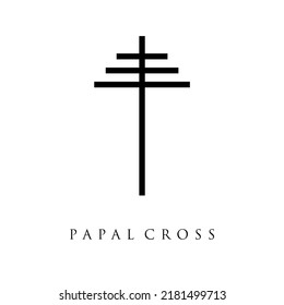 papal cross vector illutsration. Christians catholicism icons tribal vector collection peace jesus pictures. Cross spirituality, catholicism believe, christianity religious illustration