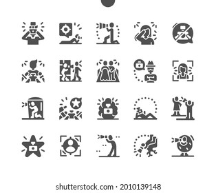 Paparazzi. Celebrity shooting. Interview and photographer. Reporter, people, camera, photo, journalist, media. Vector Solid Icons. Simple Pictogram