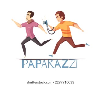 Composición paparazzi con estilo doodle personaje humano del fotógrafo secreto en fondo en blanco ilustración vector