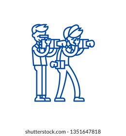 Paparazzi line icon concept. Paparazzi flat  vector symbol, sign, outline illustration.
