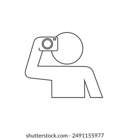 Paparazzi line icon vector. Photographer symbol