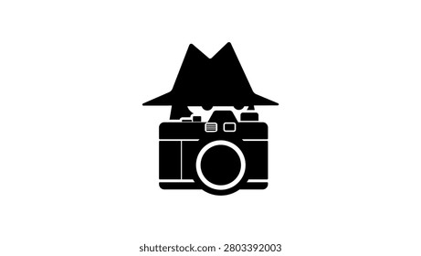 paparazzi symbol, black isolated vector silhouette