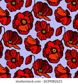 Papaver rhoeas or common poppy,corn poppy,corn rose,field poppy, Flanders poppy or red poppy