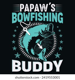 Compañero de pesca de boliche de Papaw, Designs Bundle, Streetwear T-shirt Designs Artwork, Graffiti Vector Collection for Apparel and Clothing Print.