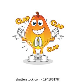 papaya applause illustration. character vector