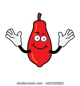Papaya Cartoon Character facial expressions illustration