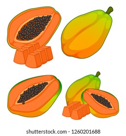 Papaya Cartoon For Decoration Set