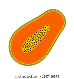 papaya cartoon vector. papaya on white back ground. symbol.