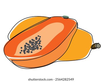 Papaya in a continuous line style and can be edited later