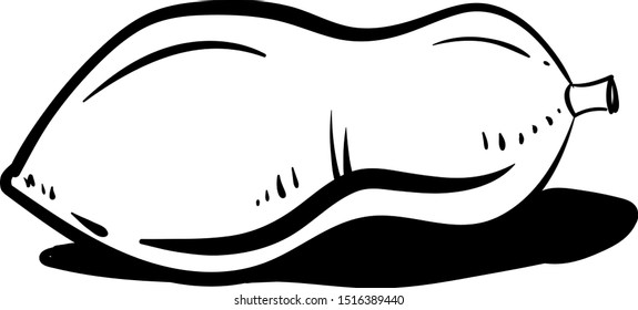 Dibujo papaya, ilustración, vector sobre fondo blanco.