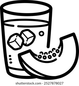 Icono de Vector doodle de bebida de papaya e ilustración