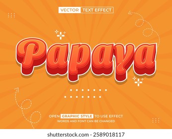 papaya editable text, text effect, 3d text for title