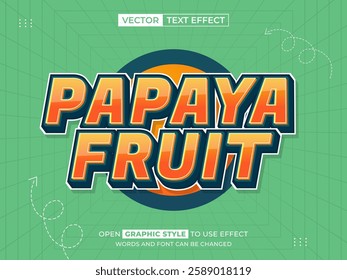 papaya editable text, text effect, 3d text for title