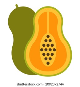 papaya flat clipart vector illustration