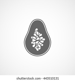 Papaya Flat Icon On White Background